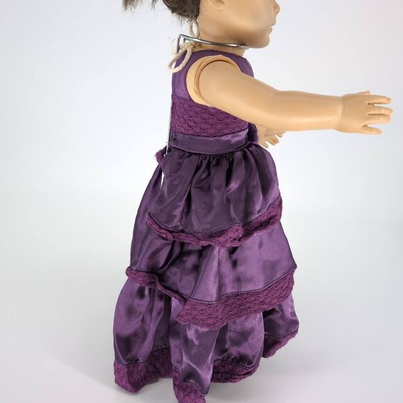 Unbranded Deep Purple Ankle Length Doll Formal Lined Dress for 18 inch Dolls GUC - Picture 3 of 12